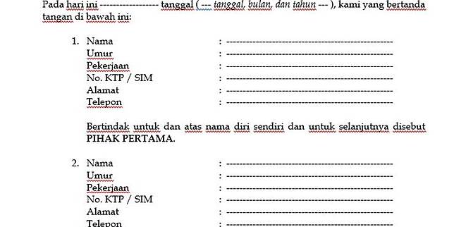 Contoh Surat Perjanjian Utang Piutang Dengan Jaminan Sertifikat Tanah Kompas Com Line Today