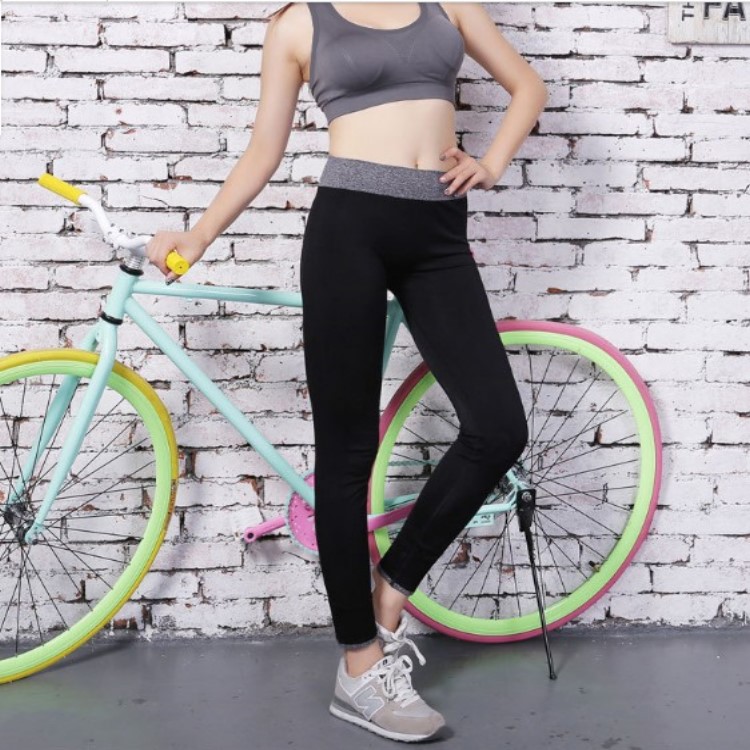 運動褲【TPS003】運動型彈性瑜珈褲 運動型 九分褲 長褲 高彈力 瑜珈褲 透氣 吸汗 運動褲-收納女王