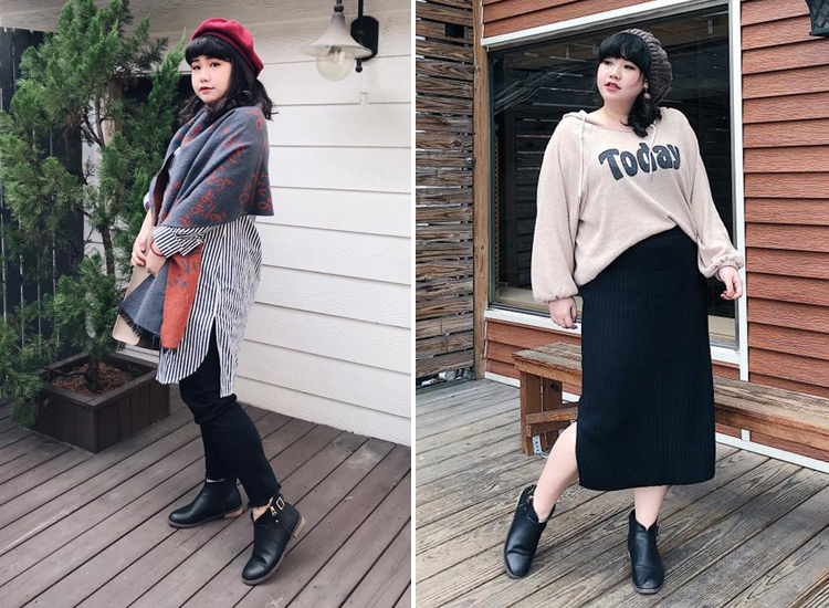 亮亮穿搭 棉花糖女孩穿搭 黑色靴 V口靴 顯瘦靴推薦