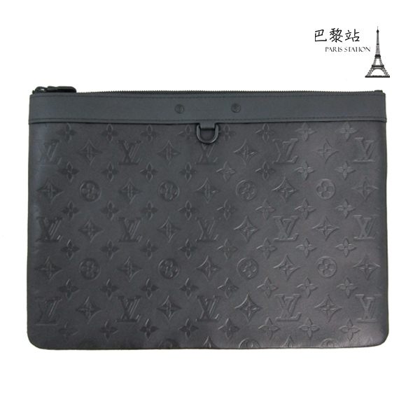 【巴黎站二手名牌專賣店】＊全新現貨＊LV M62903 真品＊黑色Monogram牛皮壓紋手拿包