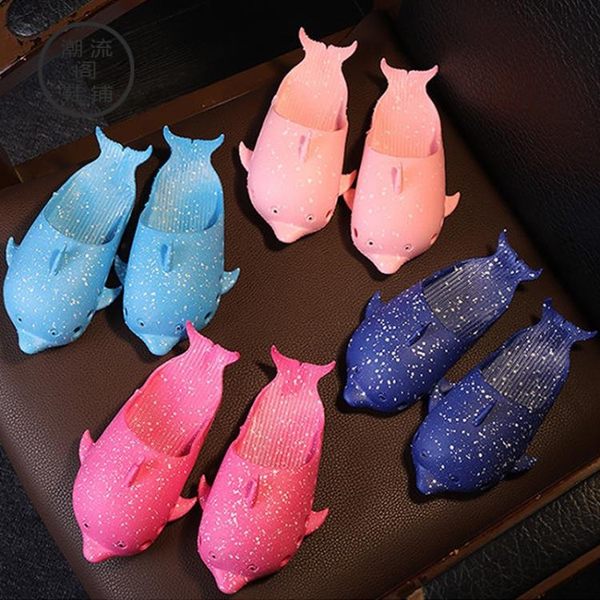 海豚魚拖鞋女個性搞怪時尚可愛包頭浴室內小孩沙灘鞋外穿涼拖鞋夏