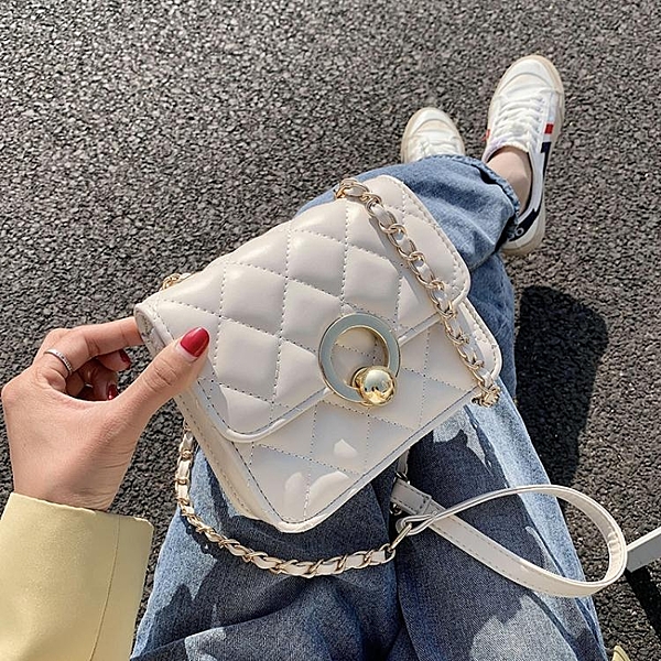 錬條包百搭ins小包包女包2020流行新款潮時尚錬條側背包簡約斜背小方包 JUST M
