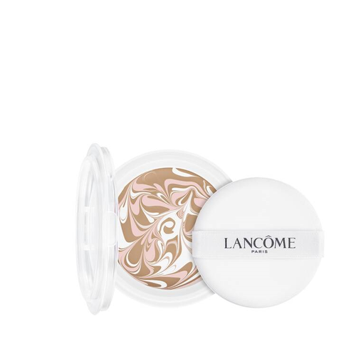 專櫃第一支拉花氣墊 ! 三效合一！ 1抹超爆水 2壓零毛孔 3拍輕透亮 68%極光水精華注入→ 爆水發光 如同敷上極光水精華，長時間穩定肌膚持續保濕發光 NEW! 極光妝前乳→ 提亮潤色防護 結合極光