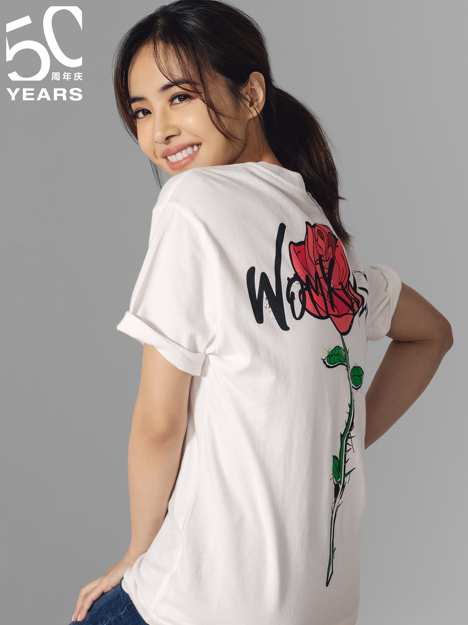 男裝 |Jolin同款男女同款情侶裝全棉活力花卉短袖T恤