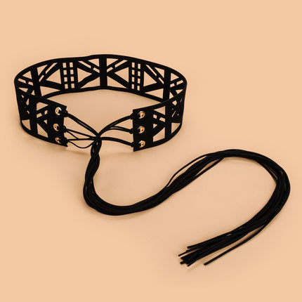 腰封 個性鏤空女士寬髮帶百搭裝飾配洋髮帶時尚大衣風衣腰封襯衫髮帶