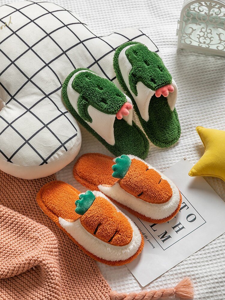 棉拖鞋 水果棉拖鞋女冬2021年新款居家情侶室內宿舍保暖月子棉拖男士卡通【JD03352】