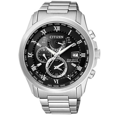 CITIZEN 光動能紳士風五局電波錶(AT9080-57E)-43mm