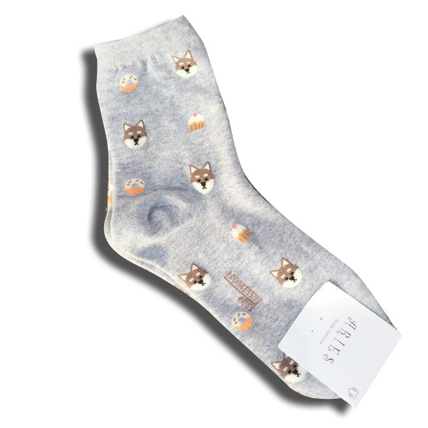 狗狗頭 蛋糕 甜甜圈 正韓/短襪/韓國襪-B742199-pipima