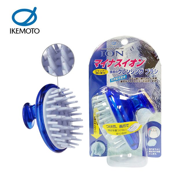 【日本正版】池本 ION 天然礦石 按摩洗髮梳 日本製 梳子 洗頭梳 負離子 IKEMOTO IC-60 105018
