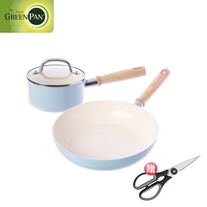 【GreenPan】Mocomichi聯名款鑽石陶瓷不沾鍋3件組(26深平底鍋+16單手鍋