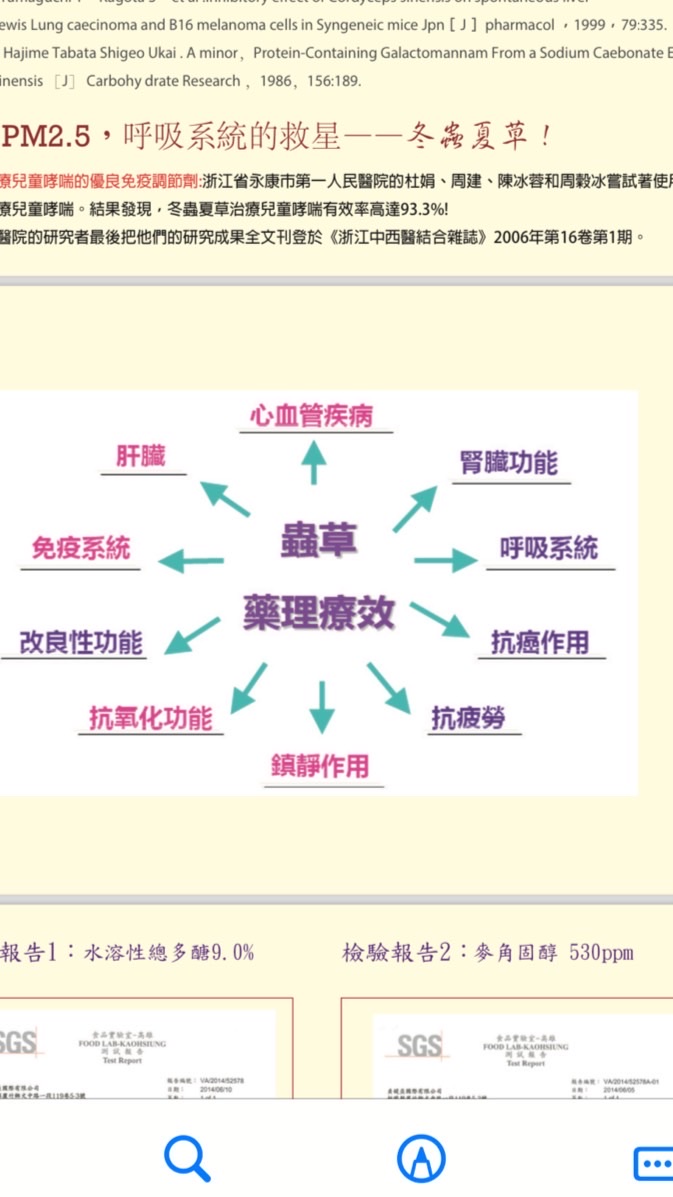 冬蟲夏草菌絲 臨床實驗證明