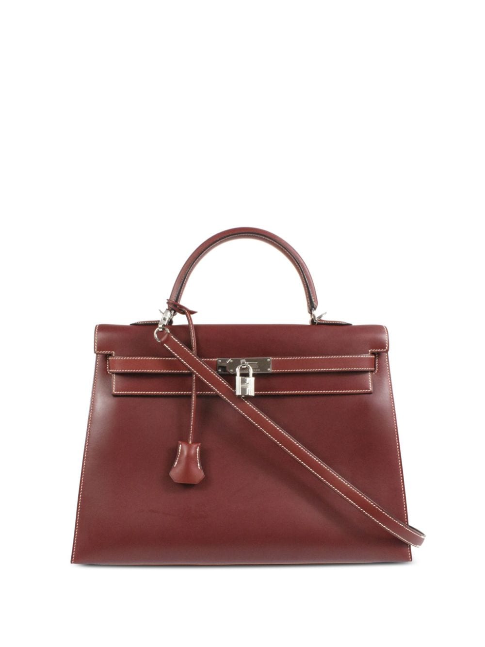 Hermès - 2001 pre-owned Kelly Séllier 35 two-way handbag - women - Calf Leather - One Size - Red