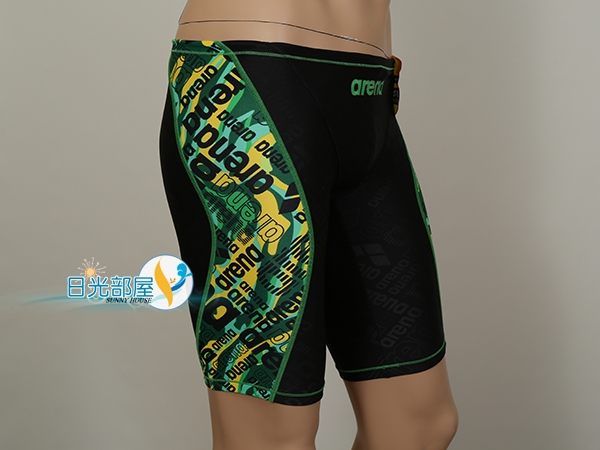 *日光部屋* arena (公司貨)/S8142-BKGN 競賽/耐穿/低腰/馬褲型泳褲