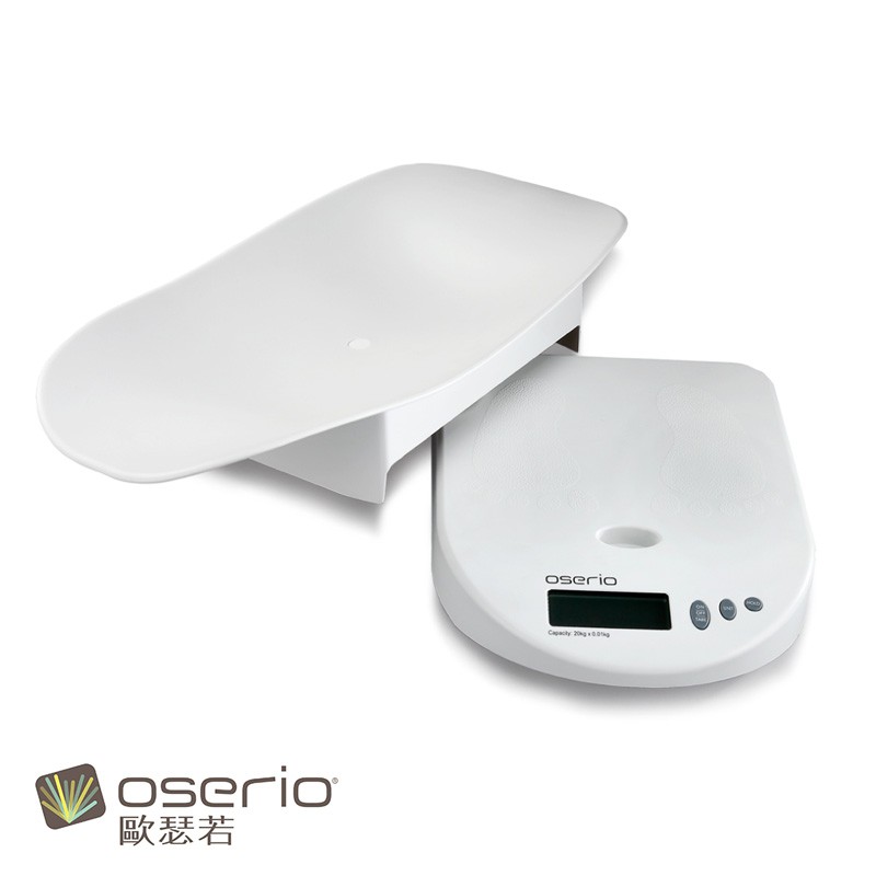oserio嬰兒數位體重計BBP-703(嬰兒磅秤/寶寶體重機/毛小孩秤重/寵物/婦幼用品)特色一、最大秤重20公斤，0歲到5歲都能使用。二、精密解析感度10公克，符合新生兒一眠大一寸(每天約長20~