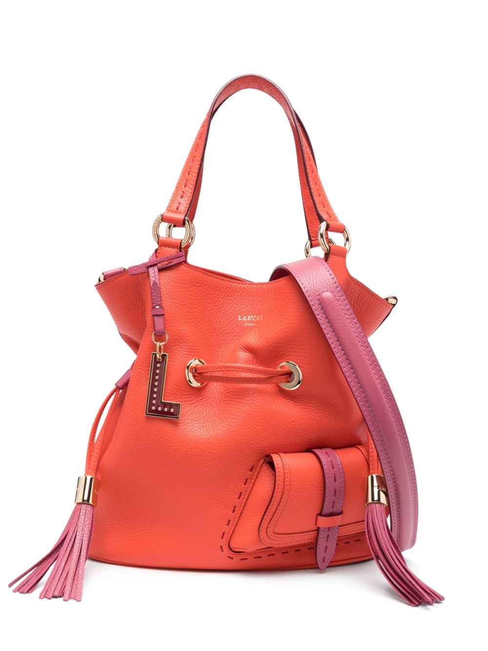 Lancel - medium Premier Flirt bucket bag - women - Leather/Cotton - One Size - Orange
