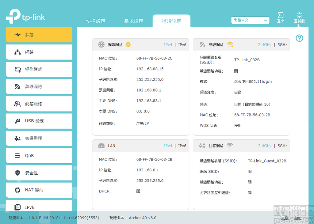 進階頁面狀態資訊遠比基本設定的網路地圖多更多