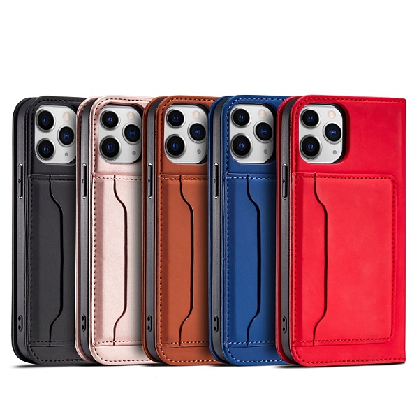 膚感插卡防摔iPhone12 Pro Max保護殼 商務蘋果12 Pro翻蓋手機套 蘋果12 mini保護套 IPhone 12翻蓋手機殼