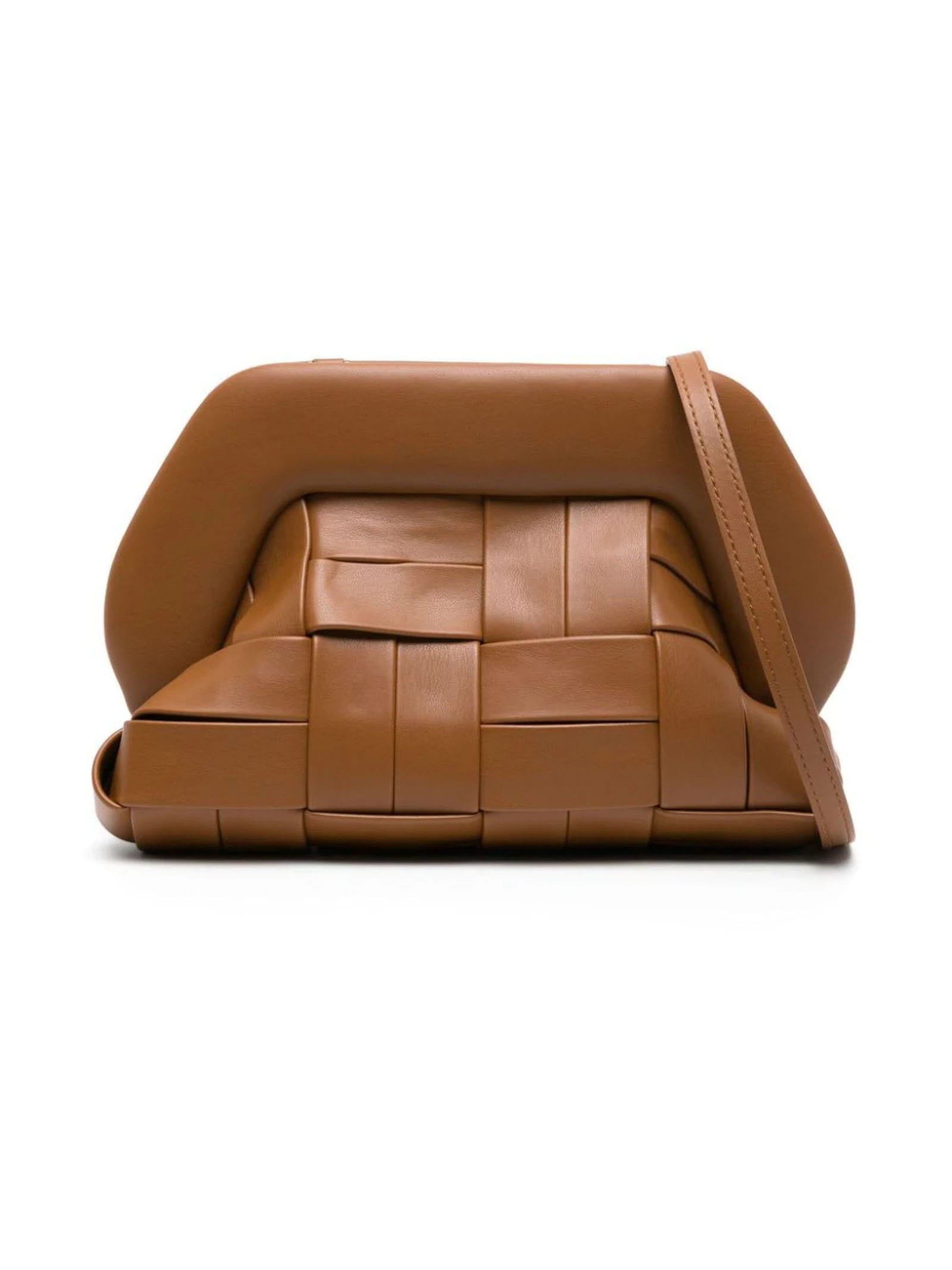 THEMOIRè Brown Tia Weaved Clutch Bag