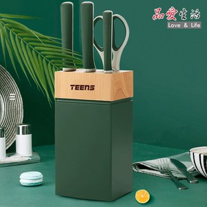 不鏽鋼材質 堅固耐用 附有刀具收納架