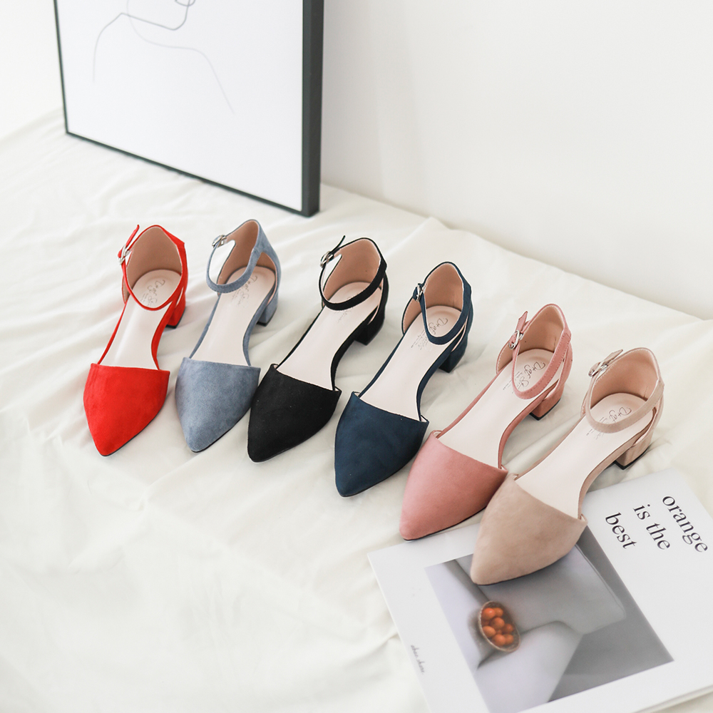 多色系 側勾釦設計 瑪莉珍跟鞋