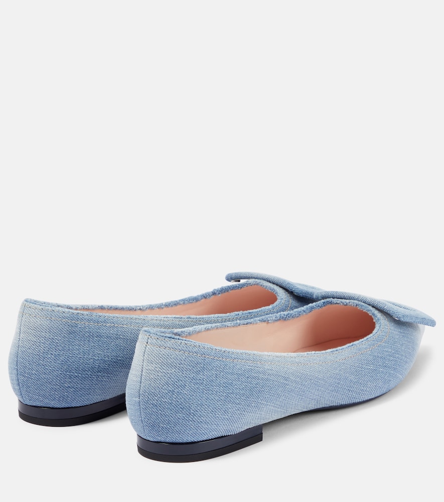 Roger Vivier Gommettine denim ballet flats