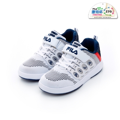 FILA KIDS 大童韓系運動鞋-白藍紅 3-C805T-123