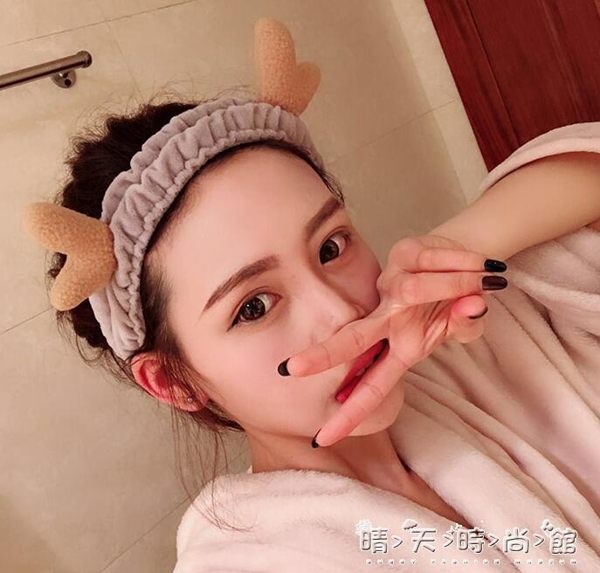 髮帶頭飾甜美可愛女髮飾洗臉頭套化妝束髮帶網紅百搭髮箍頭箍簡約 晴天時尚館