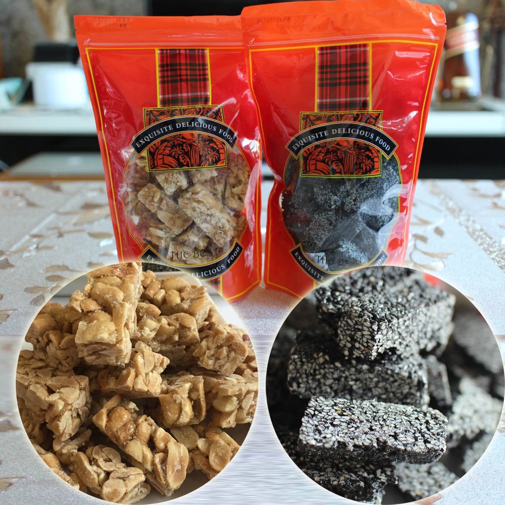 喝茶配酒零嘴必備北港老街必買的古早味_手工花生酥糖/黑芝麻酥糖 只有內行人才知道能傳承五代 超過百年的老店才是經得起考驗最好吃Der!低糖尊品堂花生酥糖/黑芝麻酥糖_300G尊品堂傳統古早味芝麻/花生