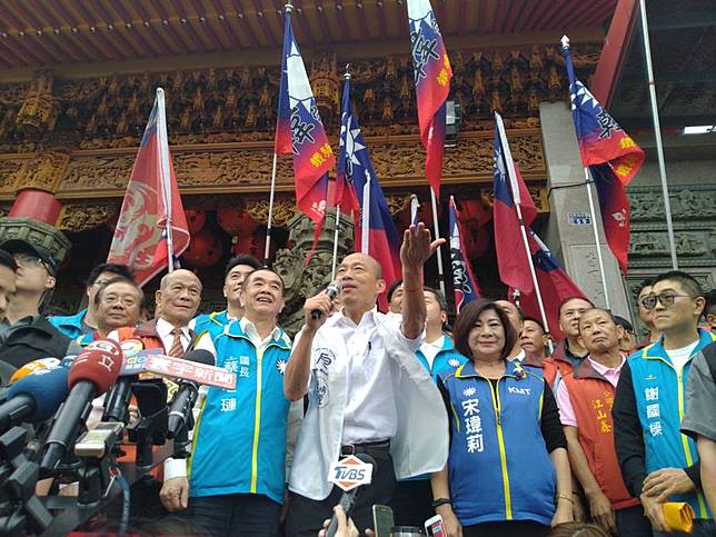 基隆》韓國瑜參拜透露副手 絕對不是禿頭