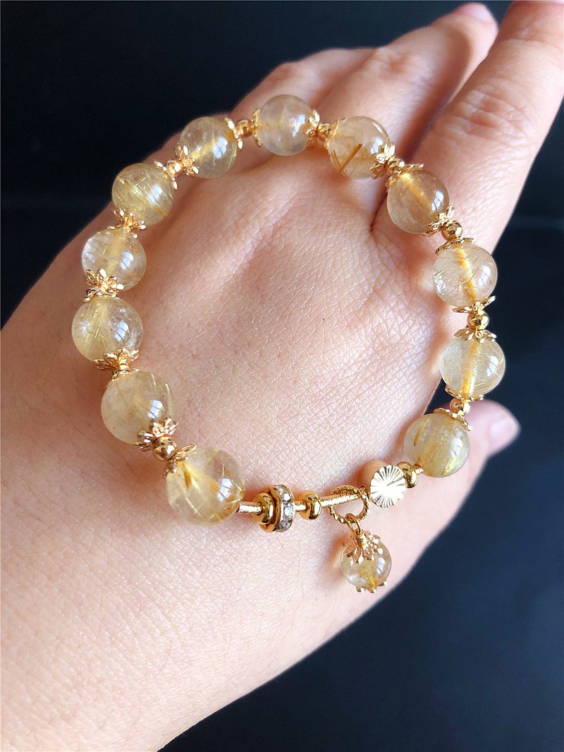 金髮晶 招財 偏財 正財 轉運 設計款手鍊 禮物 天然石 Christmas