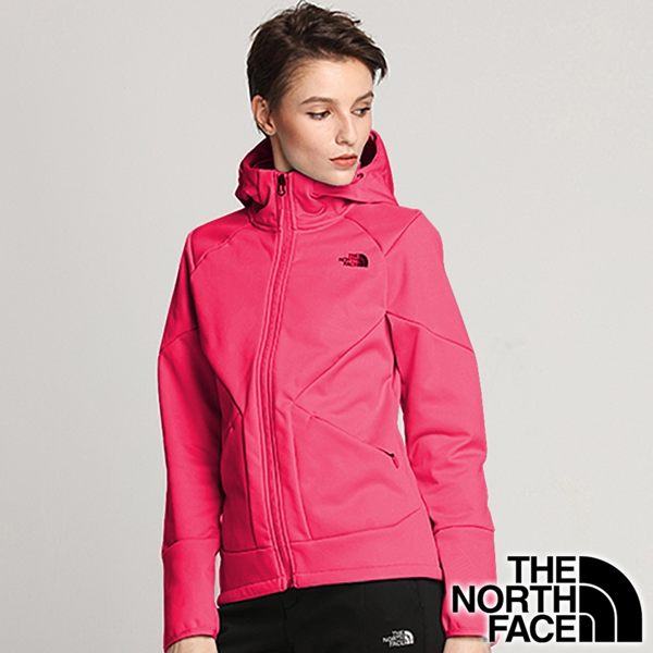 【美國 The North Face】女 連帽刷毛外套 『粉紅』NF0A3L9F 連帽外套 防潑水 輕量旅行 登山 戶外