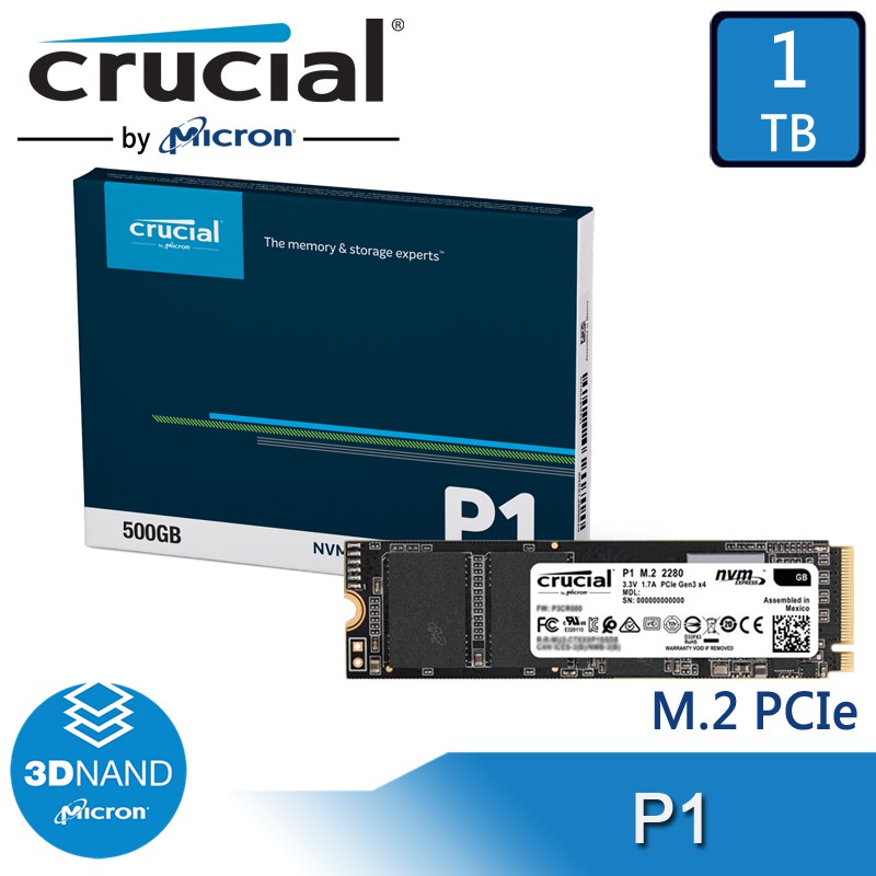 【商品特色】 美光3D QLC 商品技術 一條龍生產線 保證品質 捷元通路 強勢代理 透過混合動態寫入加速技術，提升日常程序運算速度 P1 SSD 提供一系列的其它優勢，包括： 透過多步驟資料完整性算