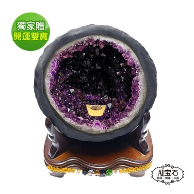 A1寶石 5A烏拉圭圓型紫晶洞-同巴西紫水晶洞能量/招財/開運/擋煞/防小人/貴人運旺(3.8kg)