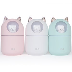 浪漫夜燈噴霧薰香加濕器(水氧機 噴霧機 香氛機 擴香機)白萌貓