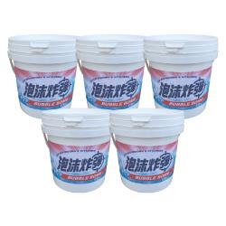 ◎獨家發泡技術，溶解頑固污垢|◎污垢分解酵素，清潔零死角|◎馬桶、水槽、水管，清潔超輕鬆．主商品：泡沫炸彈BUBBLEBOMB*5．重量：500g±5%/桶．成份：檸檬酸、小蘇打、污垢分解酵素、界面活