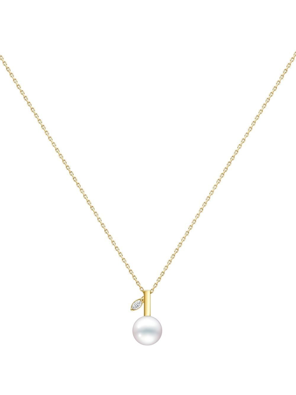 TASAKI - 18kt yellow gold Kugel necklace - women - Diamond/18kt Yellow Gold/Akoya Pearl - One Size