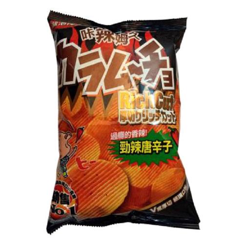 卡辣姆久厚切洋芋片 勁辣唐辛子口味78g【愛買】