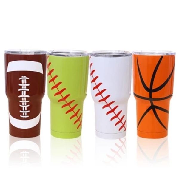 冰霸杯304真空不銹鋼杯車載便攜水杯 棒球 足球 籃球大容量保溫杯