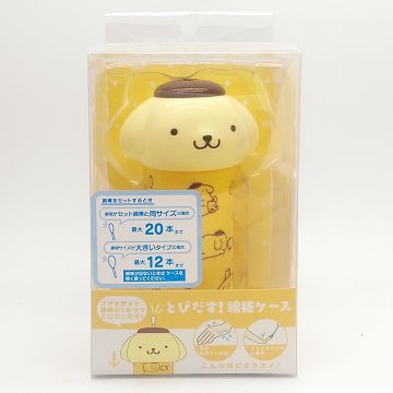 日本 sanrio 造型按壓式棉花棒罐附棉棒10入-布丁狗 (4827) 不沾手 衛生方便