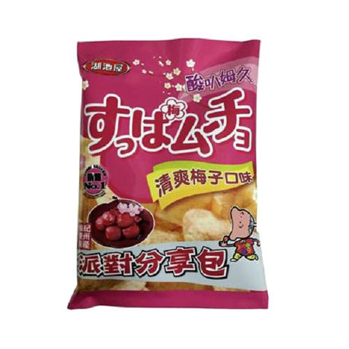 ◆ 日本湖池屋株式會社與台灣華元公司合資設立台灣湖池屋公司在台技術合作生產，以新鮮馬鈴薯平切手法製成，吃的到馬鈴薯原有的天然風味。 ◆ 道道地地濃烈東洋紀州風味梅清爽絕讚口味、提供給你愛不釋手洋芋美味