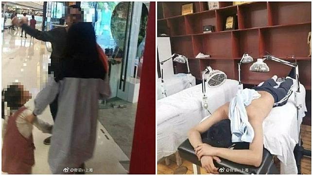 1名高三男學生見婦人帶小孩插隊，他好心提醒對方請排隊，竟遭陌生男子狂毆。(圖／翻攝自微博)