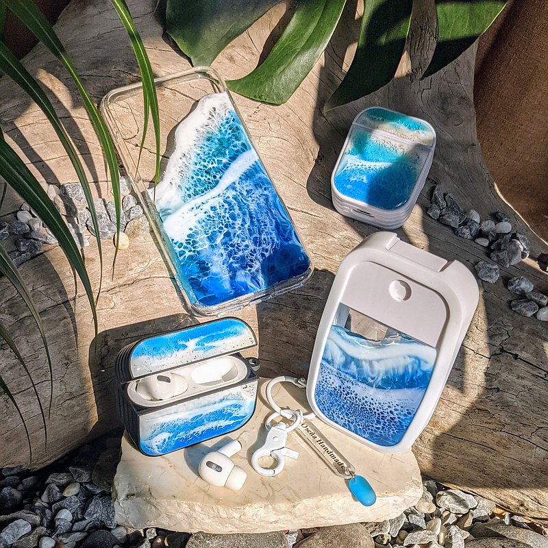 聽海畔&海島艷夏成套 |酒精噴霧+AirPods保護套+手機殼|