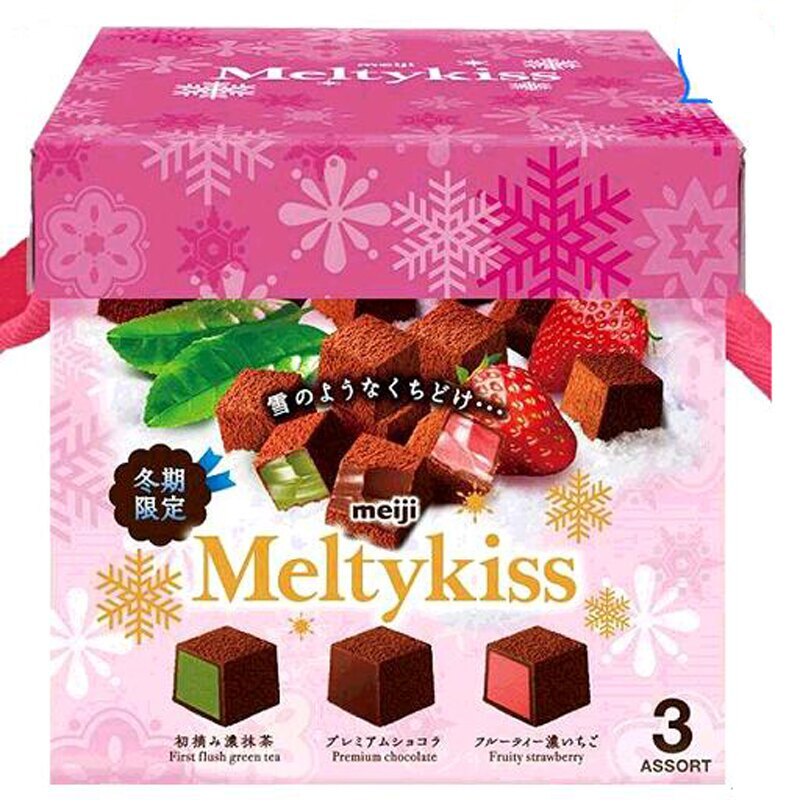 [COSCO代購] W121239 明治 Meltykiss 綜合三種類巧克力 (代可可脂牛奶巧克力/草莓夾餡巧克力/抹茶夾餡巧克力) 406.6公克 2入