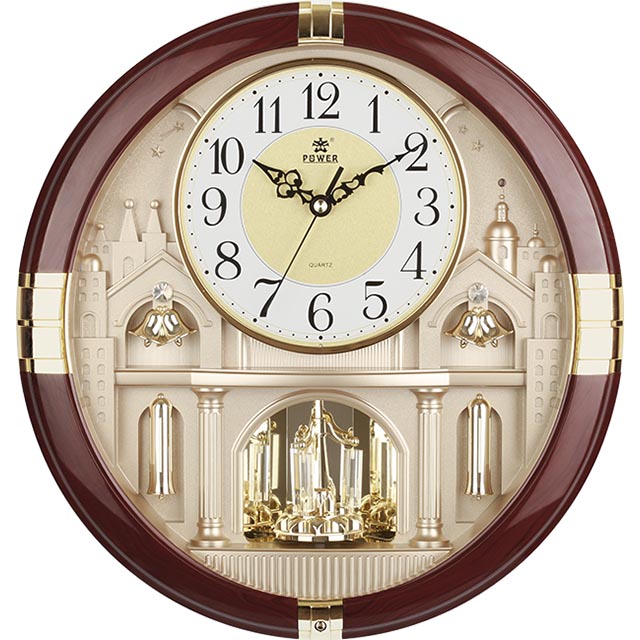 歐風家居|水晶轉擺|高品質|機芯| 高品質石英靜音機芯|鐘殼材質| 無毒高品質塑鋼烤漆木紋|特色| 歐風城堡設計、三組18首音樂、音量調節、鐘擺動感轉擺|特殊功能| 超靜音走時、整點報時、華麗金|商品
