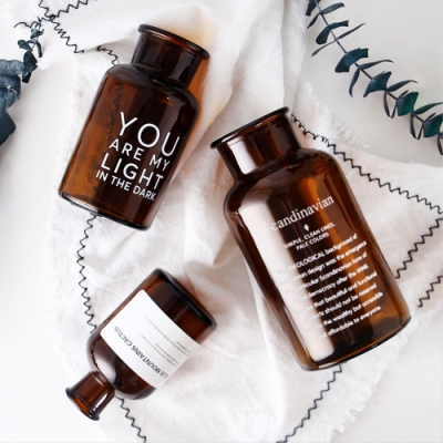 【Meric Garden】北歐ins風創意簡約裝飾玻璃花瓶/復古花瓶_2入/組(S+M)