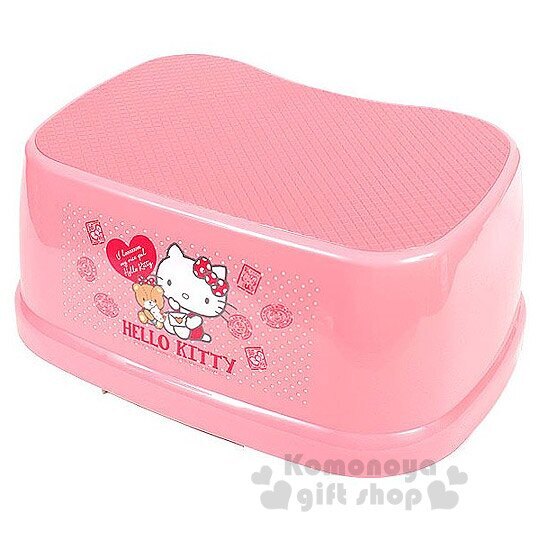 〔小禮堂〕Hello Kitty 日製浴室踩腳椅《粉.點點.坐姿.小熊.郵票》底部防滑設計