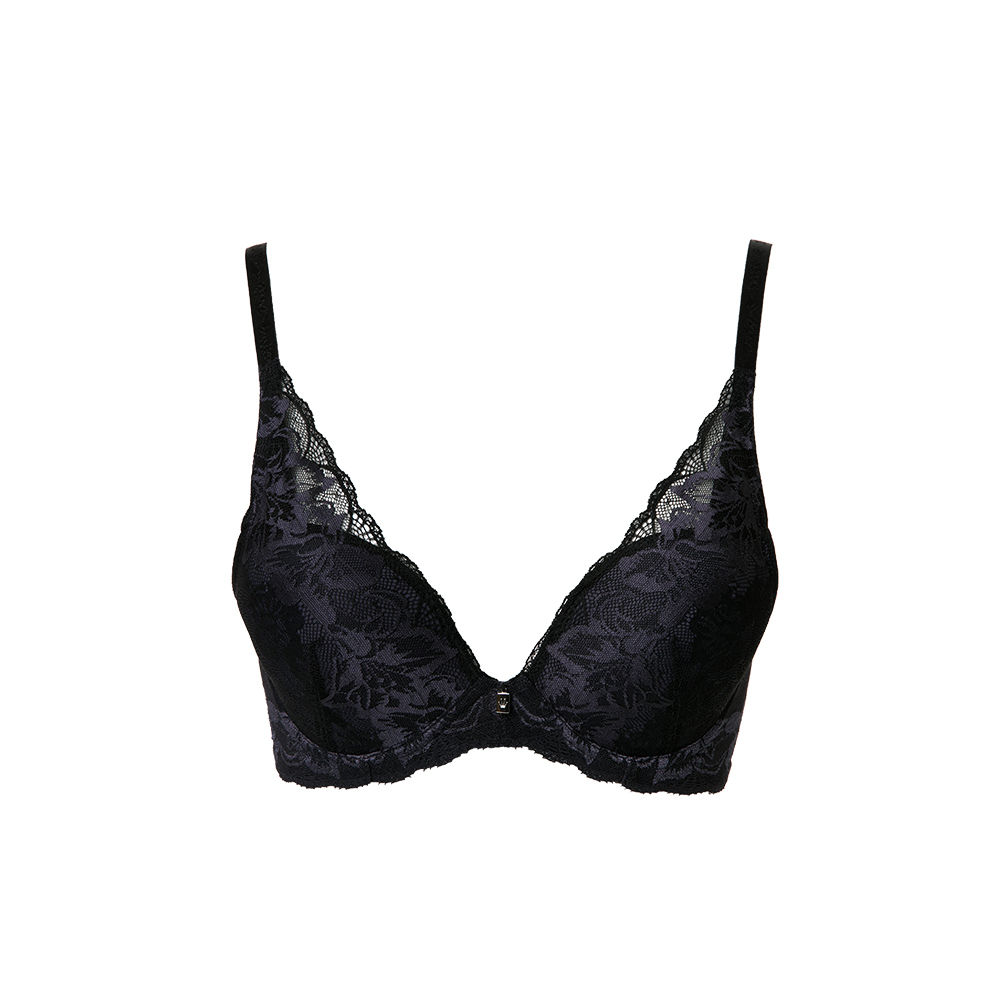 黛安芬-魔術微塑系列 3d空氣棉v型輕塑透氧 b-c罩杯內衣 黑色｜11-1528