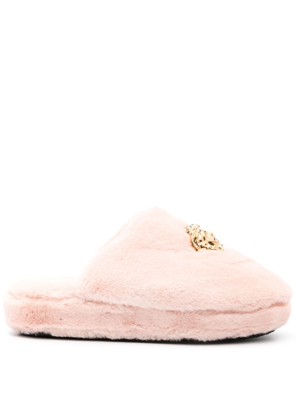 Versace - La Medusa faux-fur slippers - men - Rubber/Polyester/Polyester - 37 - Pink