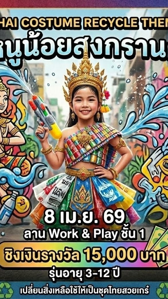 เซ็นทรัล พระราม 9 : หนูน้อยสงกรานต์ งามอย่างไทย ใส่ใจโลก
