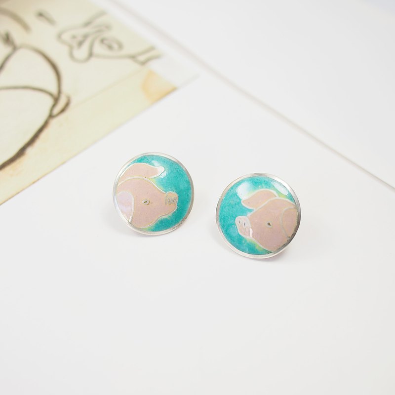 純手工琺瑯耳環，可訂製歡迎詢問